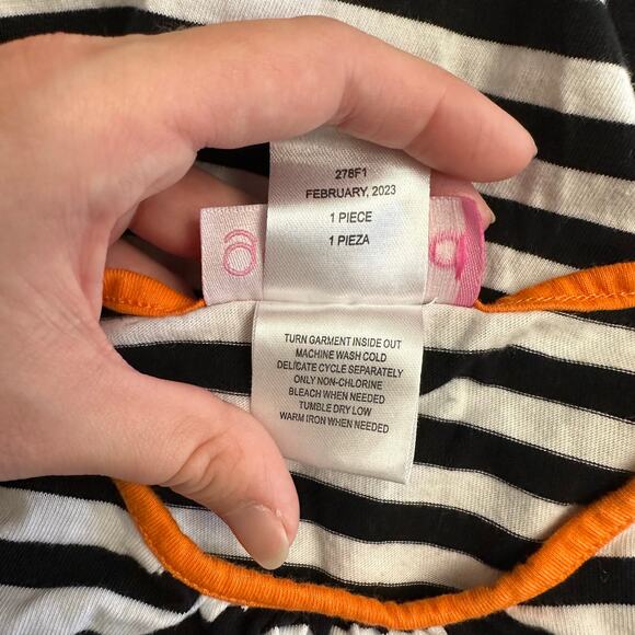 Goodlad Girls 4T Halloween Dress Pumpkin Pockets Black White Bell Sleeve Cotton‎ - Picture 8 of 9